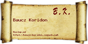 Baucz Koridon névjegykártya